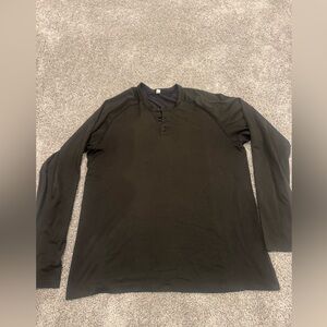 Luluemon License to train Henley Men's Black Long Sleeve XL